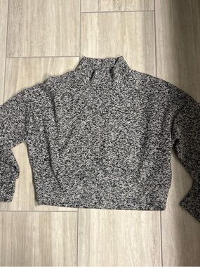 Cozy Black & White Marled Turtleneck Sweater Offline by Aerie